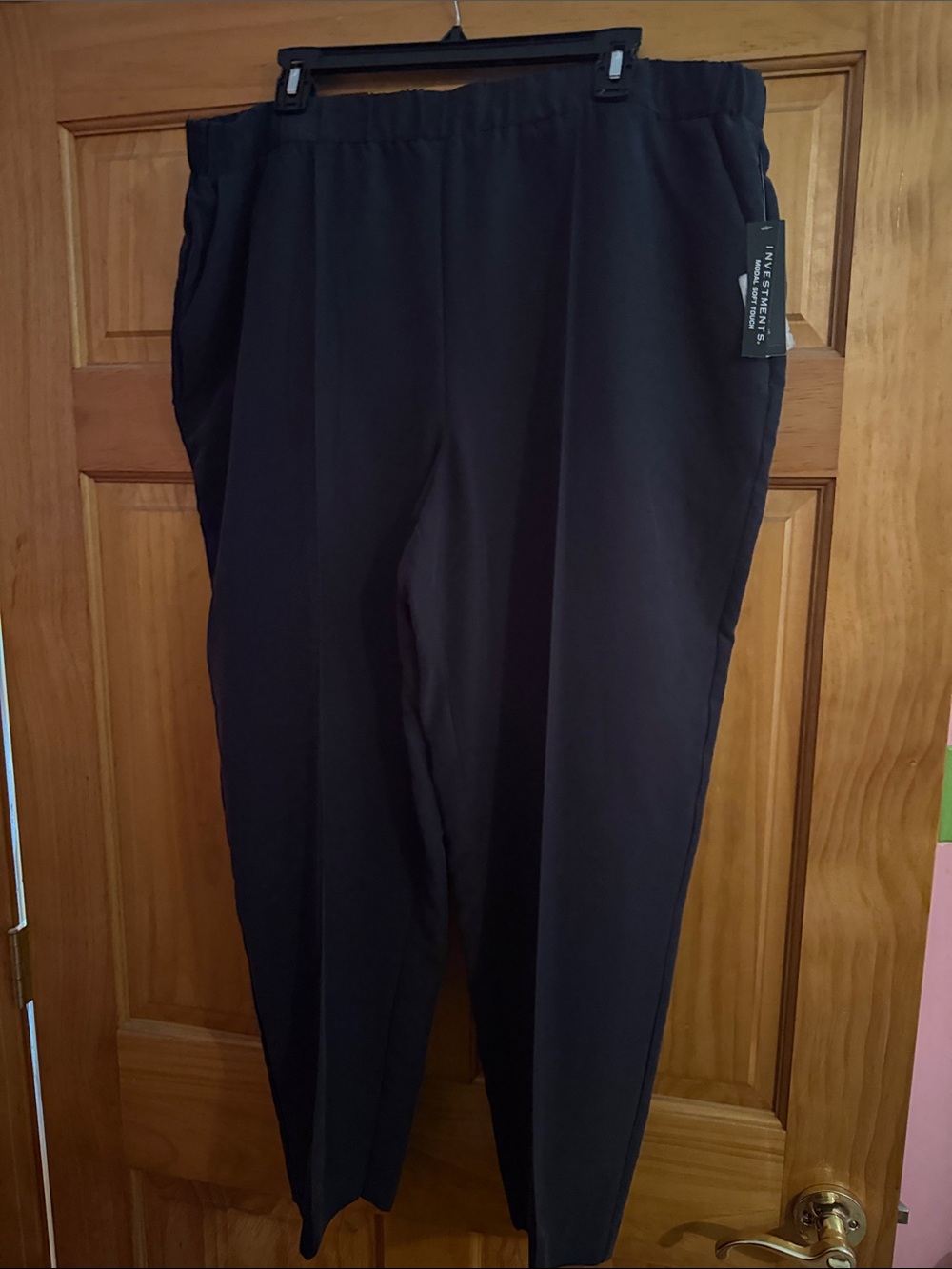 Investments Black Pull-On Dress Pants